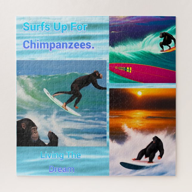 Surfing Chimpanzees, Jigsaw Puzzle  (Vertical)