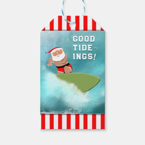 Surfing Christmas Gift Tags