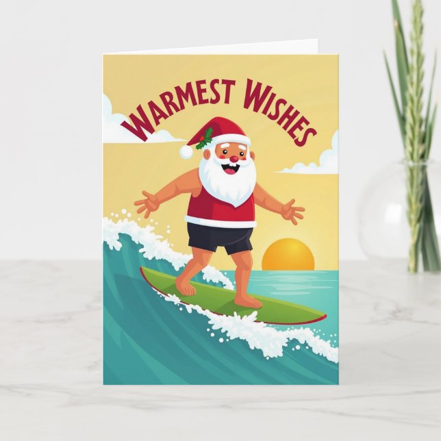 Surfing Christmas Wave Card (Front)