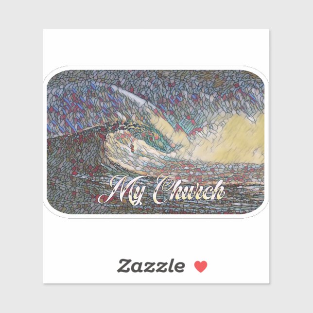 Surfing Church Sticker (Sheet)