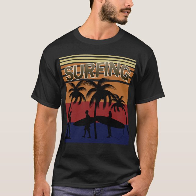 surfing classic surfer summer vacation T-Shirt (Front)