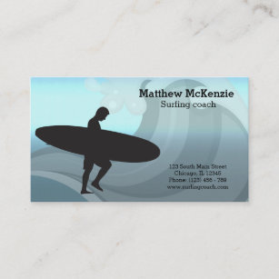Surfing coach business card