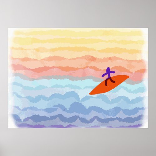 Surfing Colors Poster