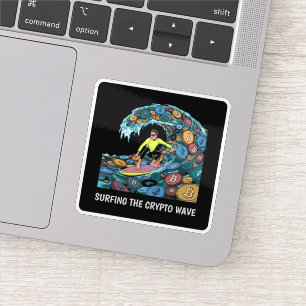 Surfing Crypto Sticker