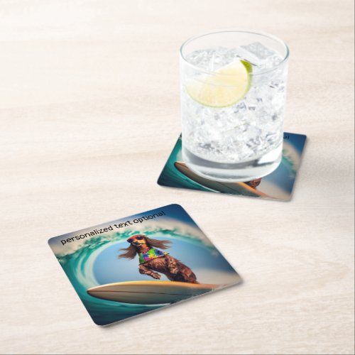 Surfing Dachshund Drink Coasters