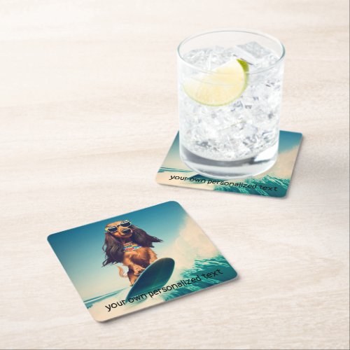 Surfing Dachshund Drink Coasters