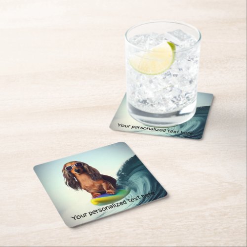 Surfing Dachshund Drink Coasters