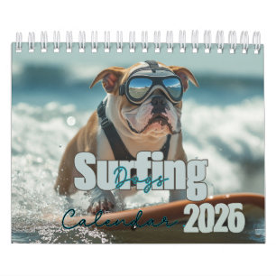 Surfing Dog Calendar, 2026 Calendar, Dog Calendar