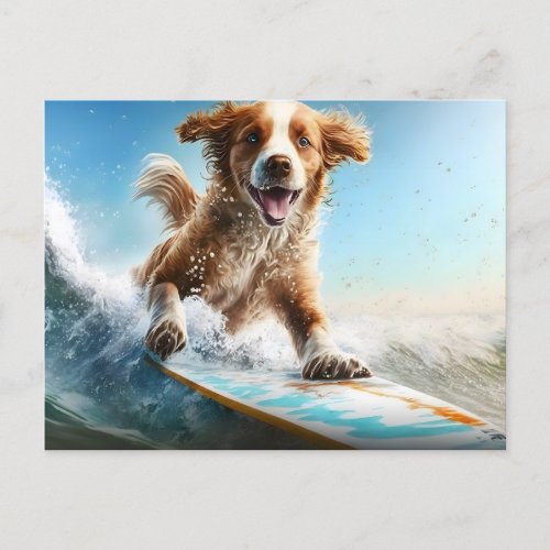 Surfing Dog Postcard