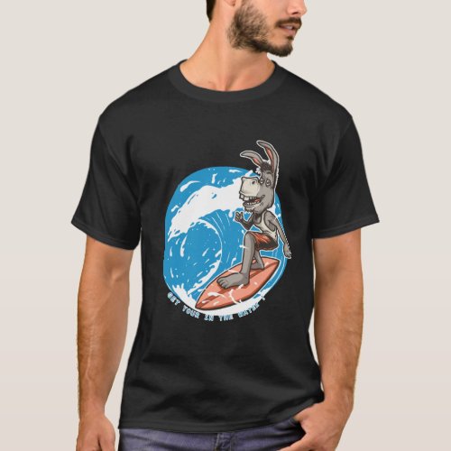  Surfing donkey T_Shirt