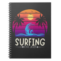 Surfing Est. 2025 Retro Vintage Vacay Mode Surf