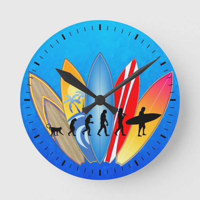 Surfing Evolution Round Clock (Front)