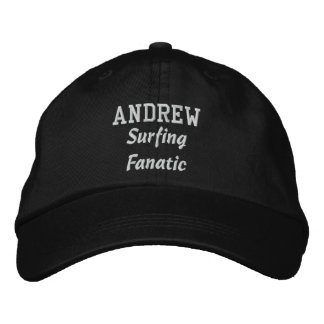 Surfing Fanatic Custom Name V08E Embroidered Baseball Hat