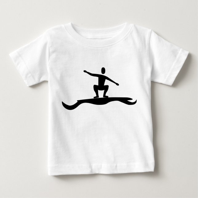 Surfing Figure - Black Baby T-Shirt (Front)