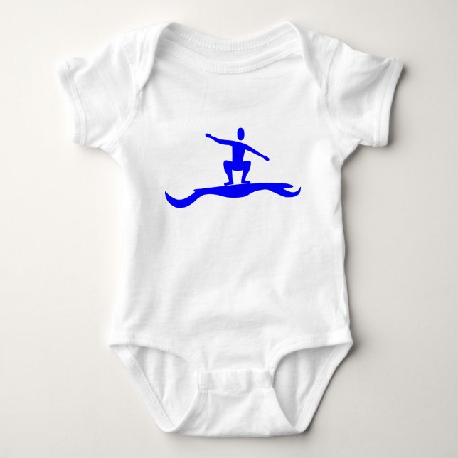 Surfing Figure - Blue Baby Bodysuit (Front)
