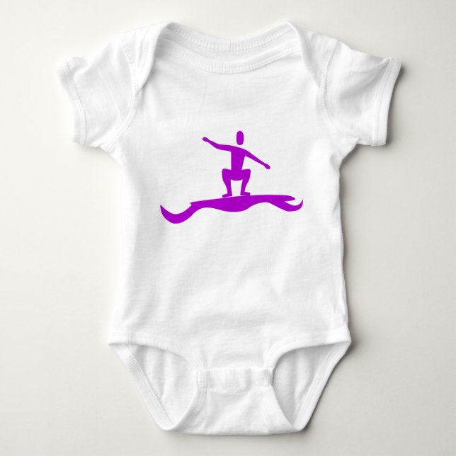 Surfing Figure - Purple Baby Bodysuit (Front)