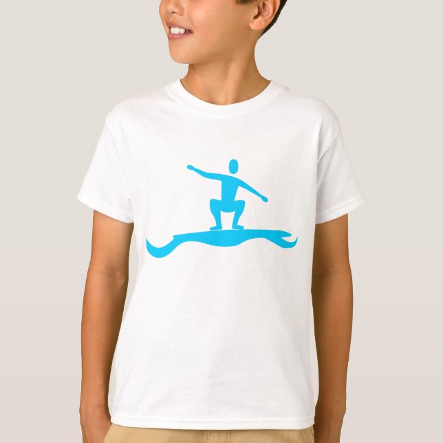 Surfing Figure - Sky Blue T-Shirt (Front)