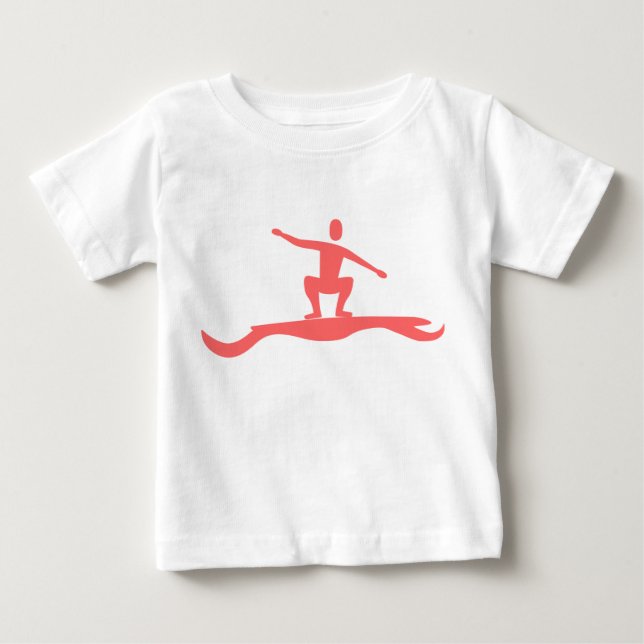 Surfing Figure - Tropical Pink Baby T-Shirt (Front)