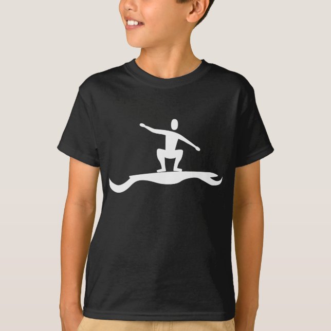 Surfing Figure - White T-Shirt (Front)