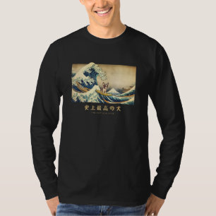 Surfing Frenchton Kanagawa Wave Japanese Dog T-Shirt