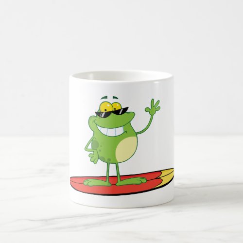 Surfing Frog Wearing Sunglasses Coffee Mug