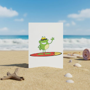 Surfing Frog Wearing Sunglasses Invitation