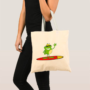 Surfing Frog Wearing Sunglasses Tote Bag