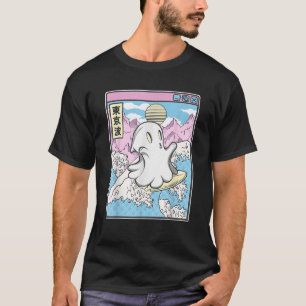 Surfing Ghost In Japanese Waves Anime Kawaii Vapor T-Shirt
