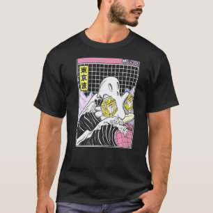 Surfing Ghost With Banana Milk Cartons Japan Wave T-Shirt
