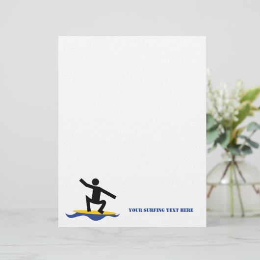 Surfing gifts, surfer on his surfboard custom (Standing Front)