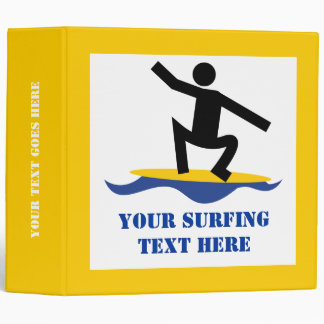Surfing gifts, surfer on his surfboard custom binder