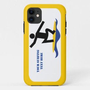Surfing gifts, surfer on his surfboard custom iPhone 11 case