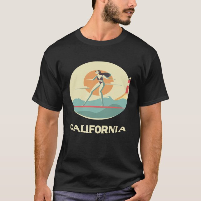 Surfing Girl California Dreaming  Surf Surfing Sur T-Shirt (Front)