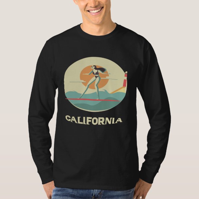 Surfing Girl California Dreaming  Surf Surfing Sur T-Shirt (Front)
