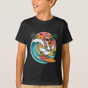 Surfing Goose Retro Hawaiian Summer Vibes Beach De T-Shirt