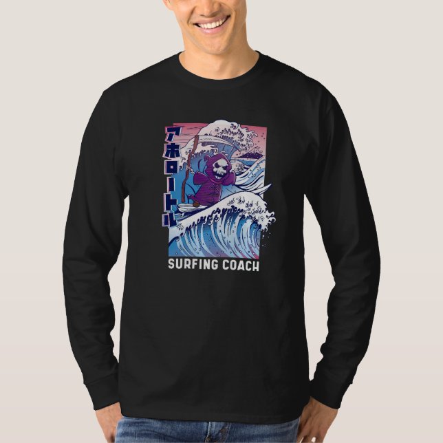 Surfing Grim Reaper  Fun Surfer T-Shirt (Front)