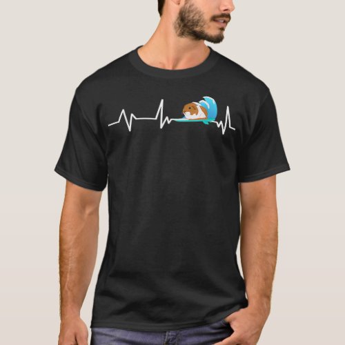 Surfing Guinea Pig Heartbeat Cavy Gift Surfing Gui T_Shirt