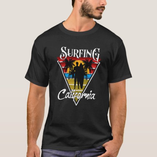 Surfing Guy California Beaches Surf Cali Beach Bum T_Shirt
