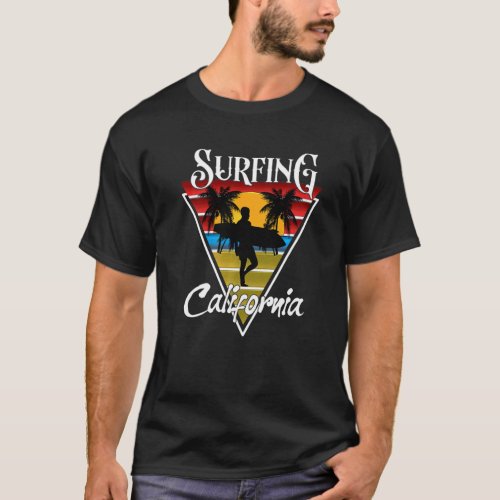 Surfing Guy California Beaches Surf Cali Beach Bum T_Shirt