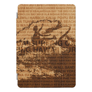 Surfing Hawaii Cutback Faux Wood iPad Smart Cover