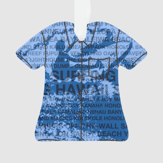 Surfing Hawaii Cutback Hawaiian Aloha Shirt Ornament (Front)