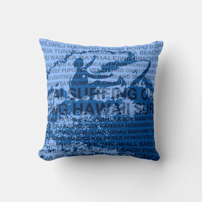 Surfing Hawaii Cutback Hawaiian Pillows (Front)