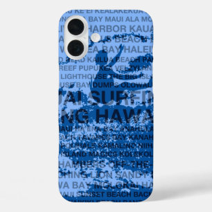 Surfing Hawaii Cutback Hawaiian Surfer - Blue  iPhone 16 Plus Case
