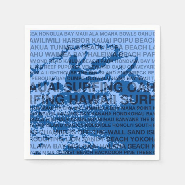 Surfing Hawaii Cutback Hawaiian Surfer Napkins (Front)