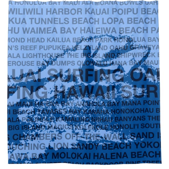 Surfing Hawaii Cutback Hawaiian Surfer Shower Curtain (Front)