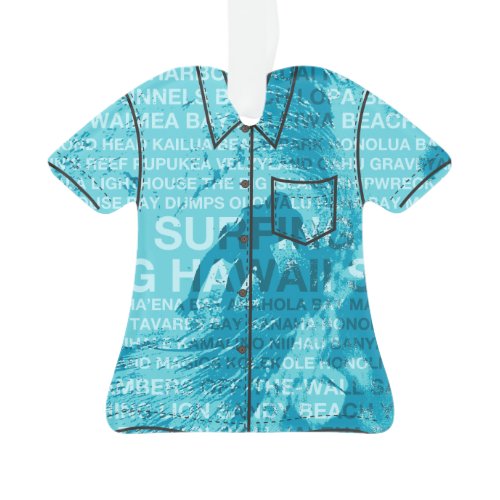 Surfing Hawaii Green Room Hawaiian Aloha Shirt Ornament