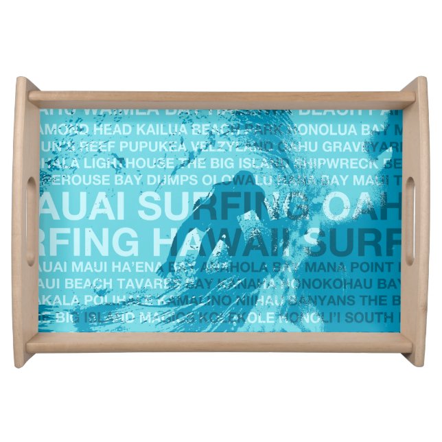 Surfing Hawaii Green Room Hawaiian Serving Tray (Front)