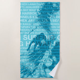 Surfing Hawaii Green Room Hawaiian Surfer Beach Towel