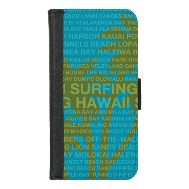 Surfing Hawaii Palm Tree Hawaii Phone5 Wallet Case (Front)