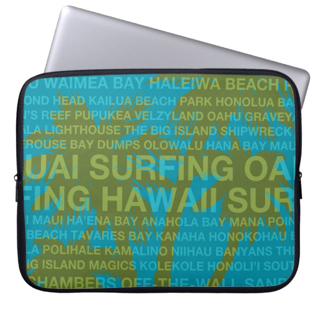 Surfing Hawaii Palm Tree Hawaiian WetsuitLaptopBag Laptop Sleeve (Front)